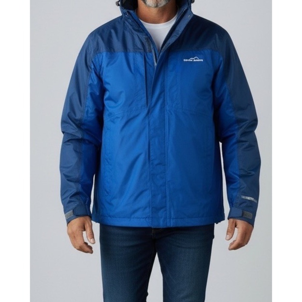 Eddie Bauer Weatheredge Waterproof Jacket Mens Medium  Hooded Rain Coat Hiking